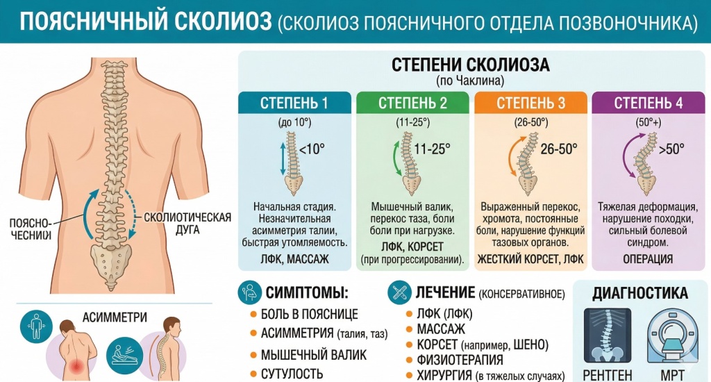 Сколиоз поясничного отдела позвоночника